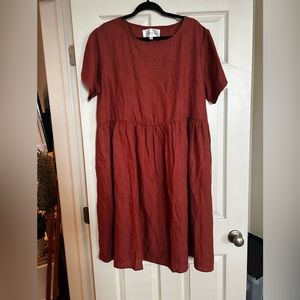 Tradlands Nico Linen Dress Emerald Size XL